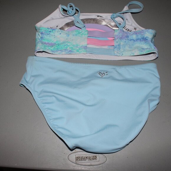 Multi Color Reversibile 2 Pcs Justice Bikini Swimsuit Size 14 - Picture 9 of 11